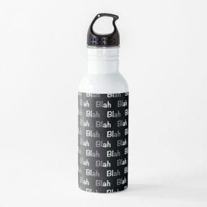 Blah blah blah water bottle black and white redbubble print